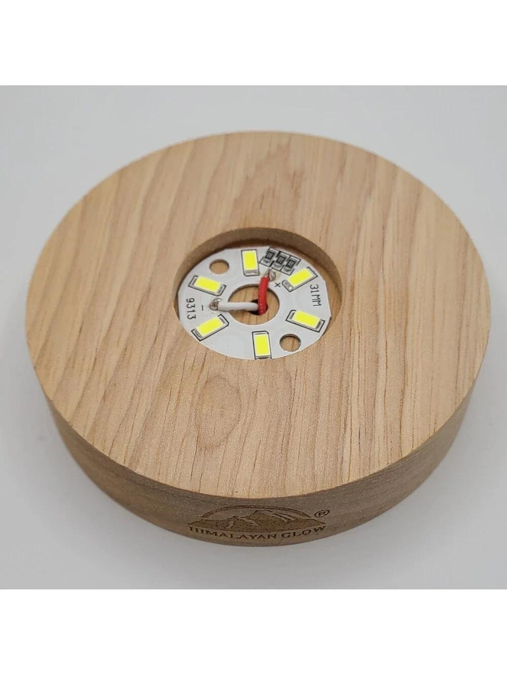 Wooden LED Light Display Stand Holder Himalayan Glow Light Plug Tested Works EUC